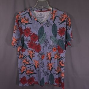NWOT‎ American Rag Tshirt Floral Tropical Print V-Neck Short Sleeve Size XXL